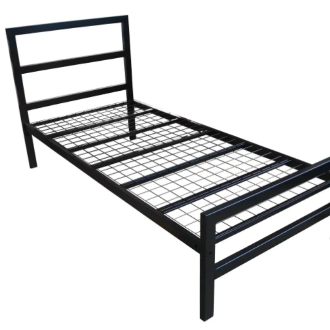 cheap price modern iron frame worker dormitory use single metal bed steel bed