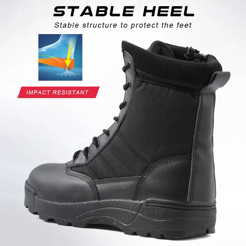Custom Waterproof Hiking Botas Green Black Leather Combat Tactico Tactical Boots