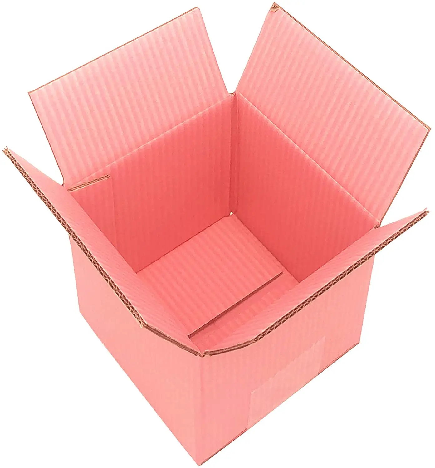 4x4x4 дюйма, двойные настенные гофрированные квадратные Розовые коробки для хранения, 15 упаковочных бумажных коробок