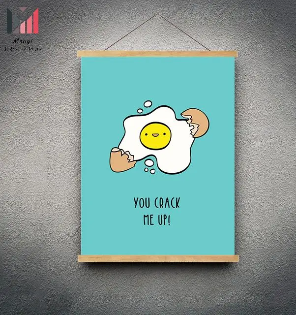 Fruit and Pizza Food Cartoon Minimalist Poster and Wall Art Cut Funny Quotes Canvas painting For Restaurant And Home RoomDecor