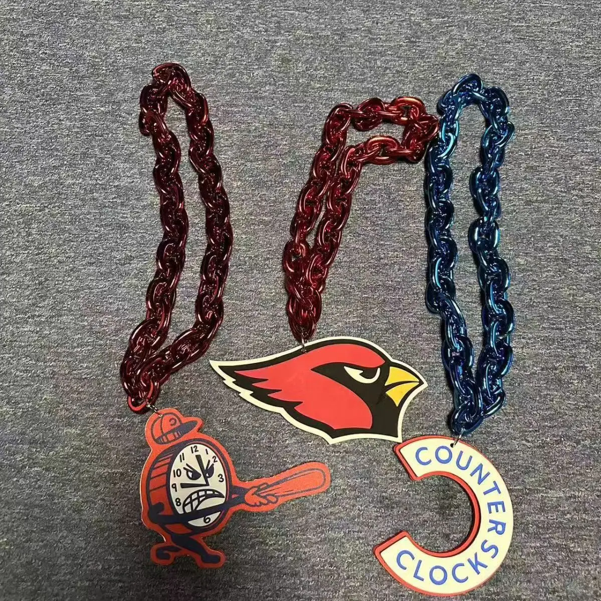 WT Customized Sports Teams Logo Football Baseball Superfan Fanfave NFL MLB Chain Oversized 3D EVA Foam Fan Chain Necklace