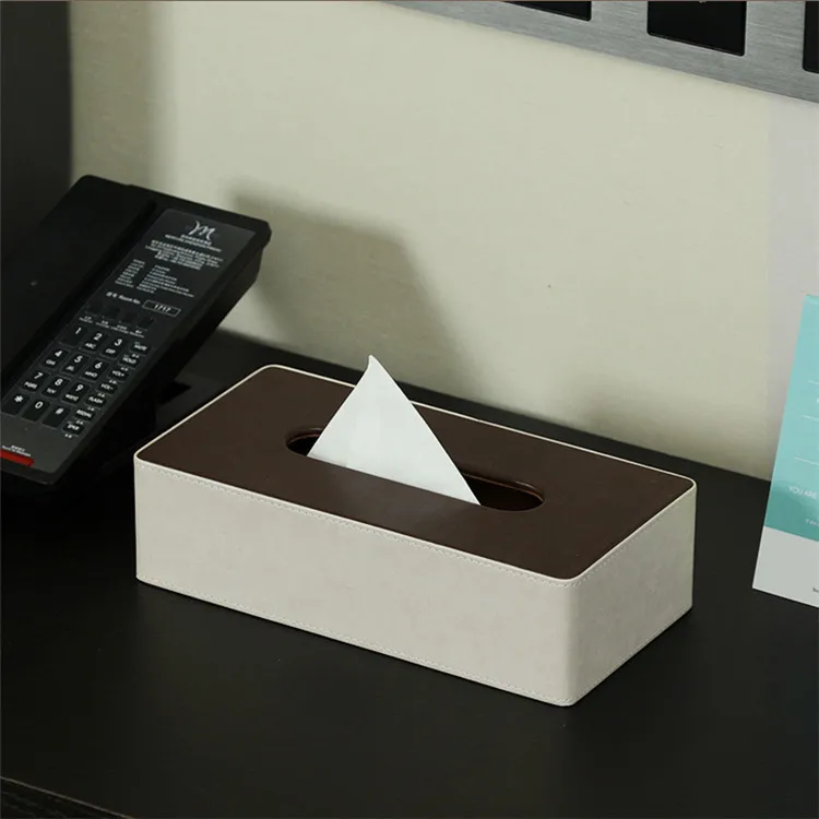 High-end Customize Design Logo Tissue Box Cover leather Hospitality Supplies Accessories amenities set for hotel