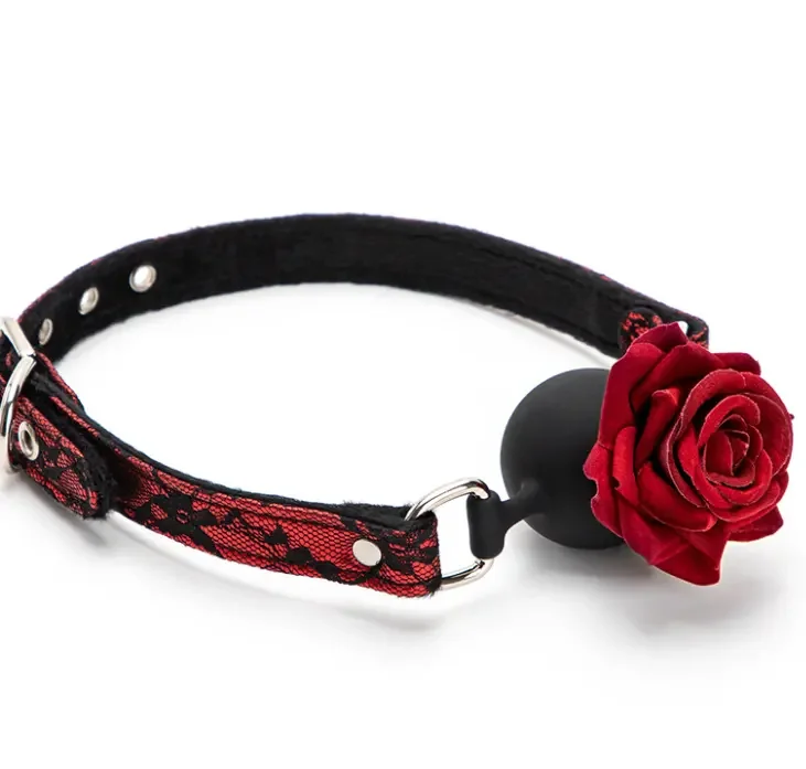 Adult Sex Products SM Bondage Bondage Rose Mouth Plug Collar BDSM Slave Binding Sex Toys