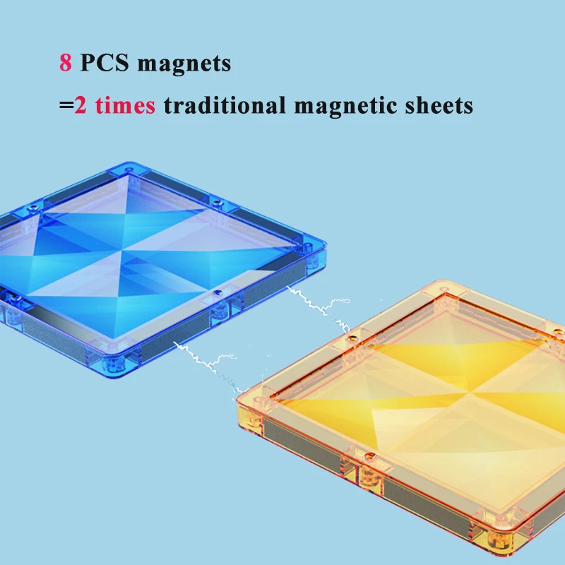 Colorful DIY Magnet Build Tiles 30 pcs Magnetic Construction Tiles Plastic Building Blocks Toys for Kids