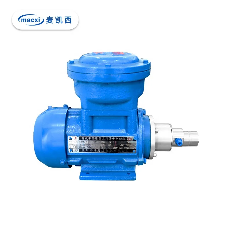 Magnetically coupled gear pumps with electro-magnetic drive gear explosion proof AC asynchronous motor pump