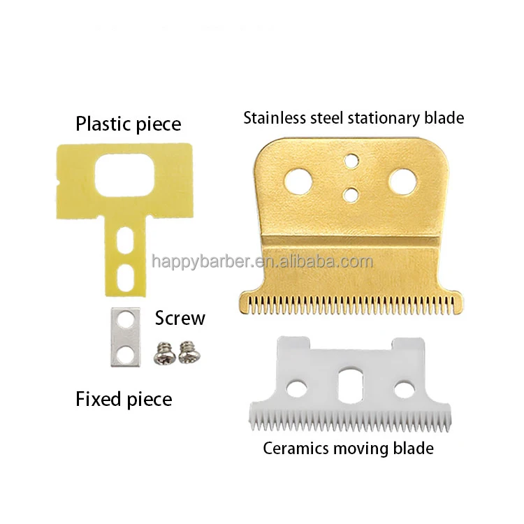 High Quality Gold Blades Hair Trimmer Sharp Clipper Ceramic Blade Men Shaver Replacement Foil Grooming T-blades Set For Barber