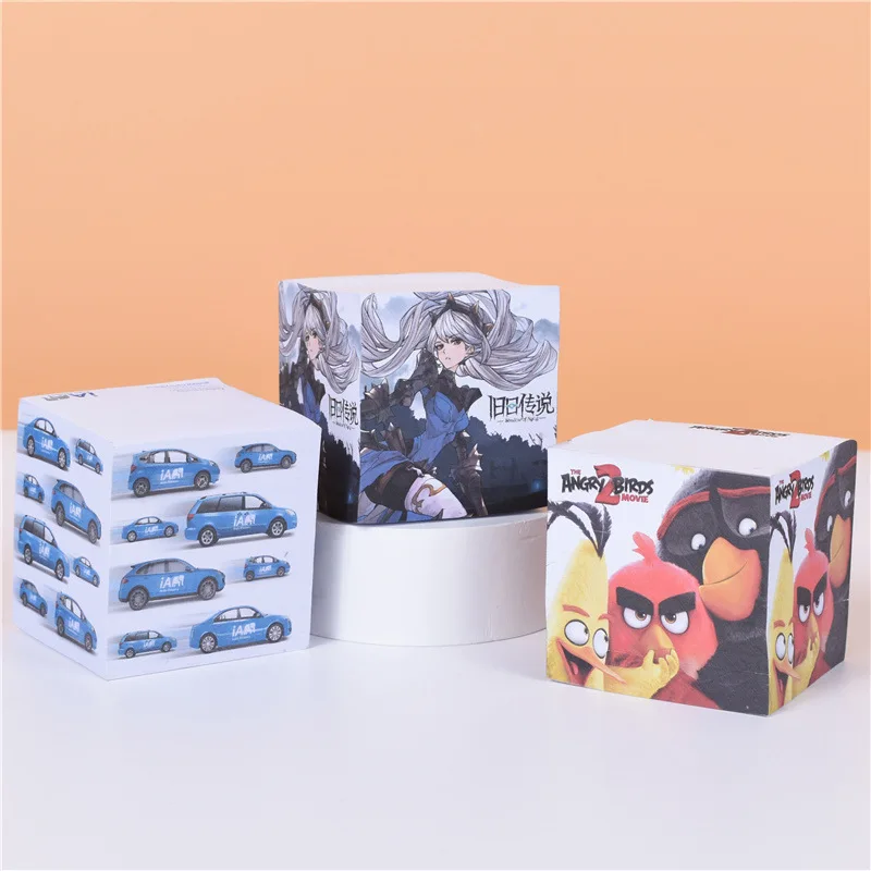 Customized Wooden Pallet Sticky Adhesive Notes Cube Pads Blocks Paper Memo Pad Square Cubes with Pallet