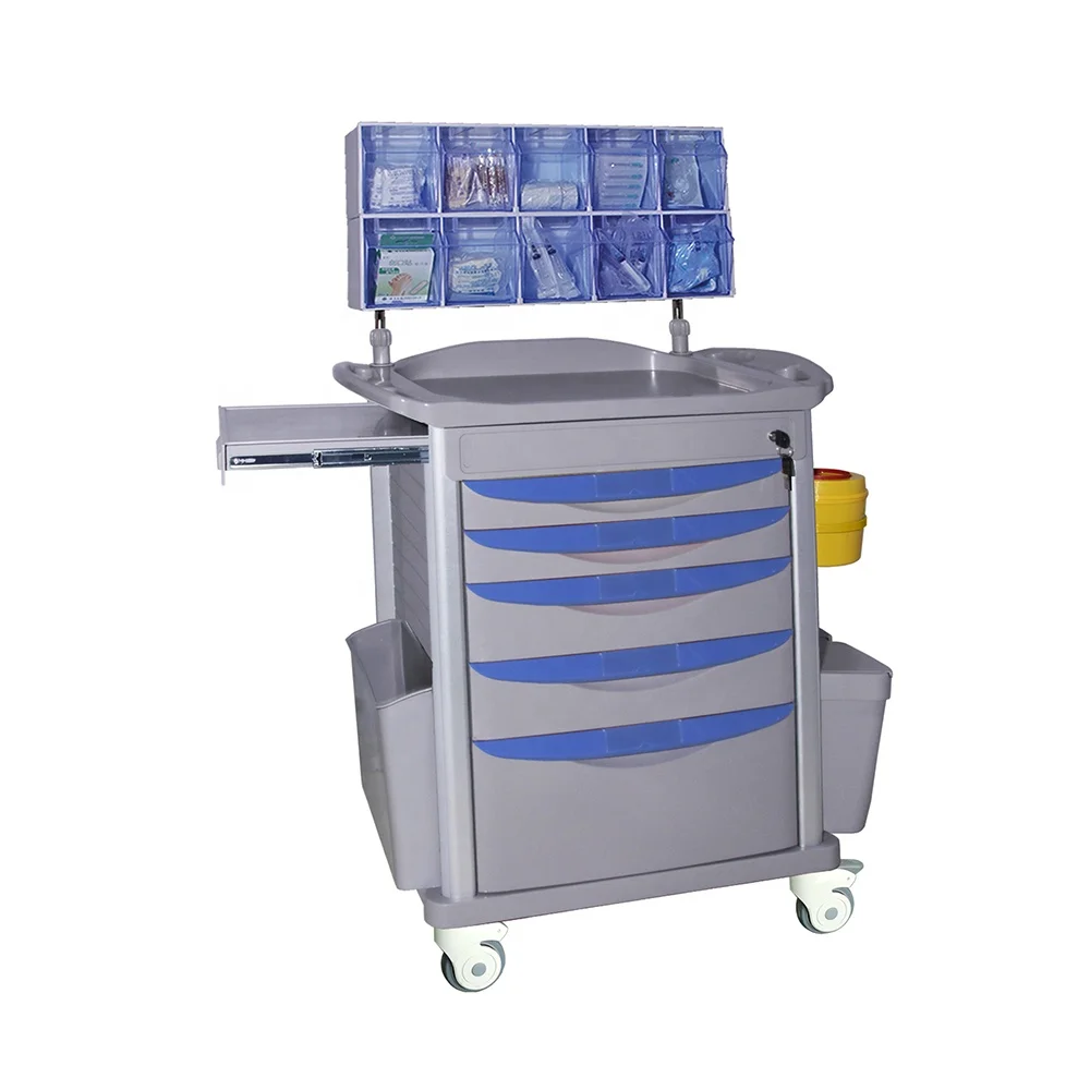 medical abs anesthesia trolley anesthesia emergency medical hospital trolley with medical castors