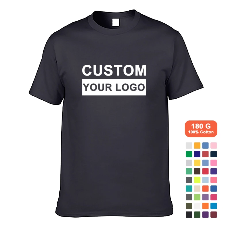 High Quality 180Gsm Cotton Mens Tshirts Custom Your Own Brand Printing Blank T Shirt For Unisex