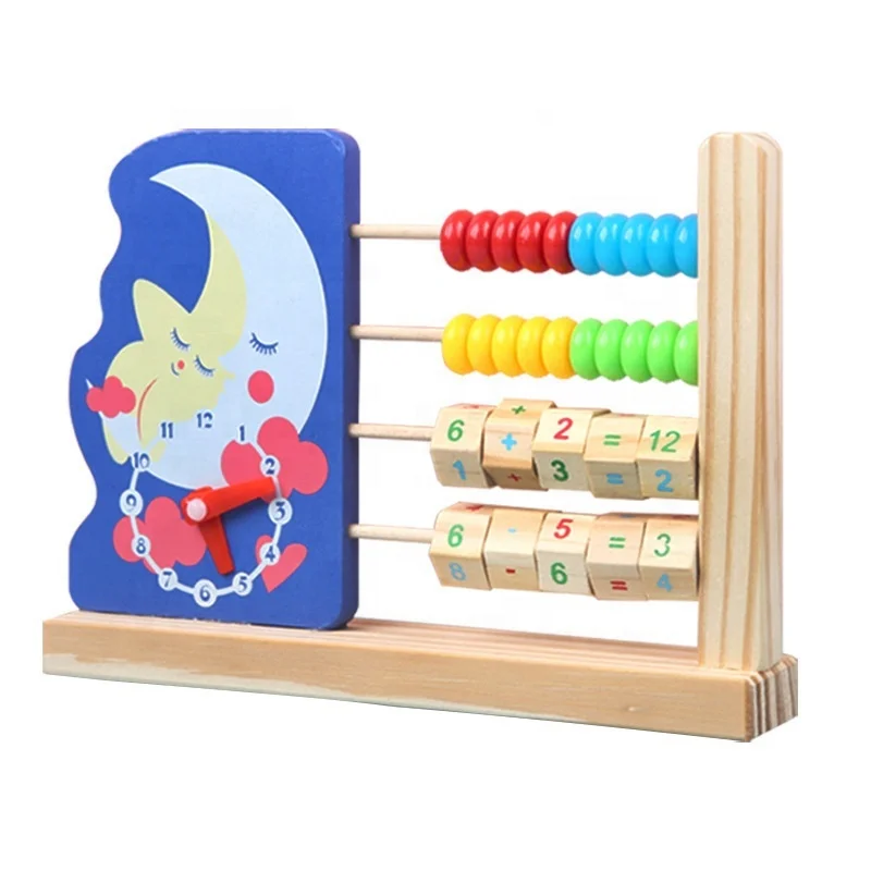Animal design math learning toy wood abacus toy with cheap price