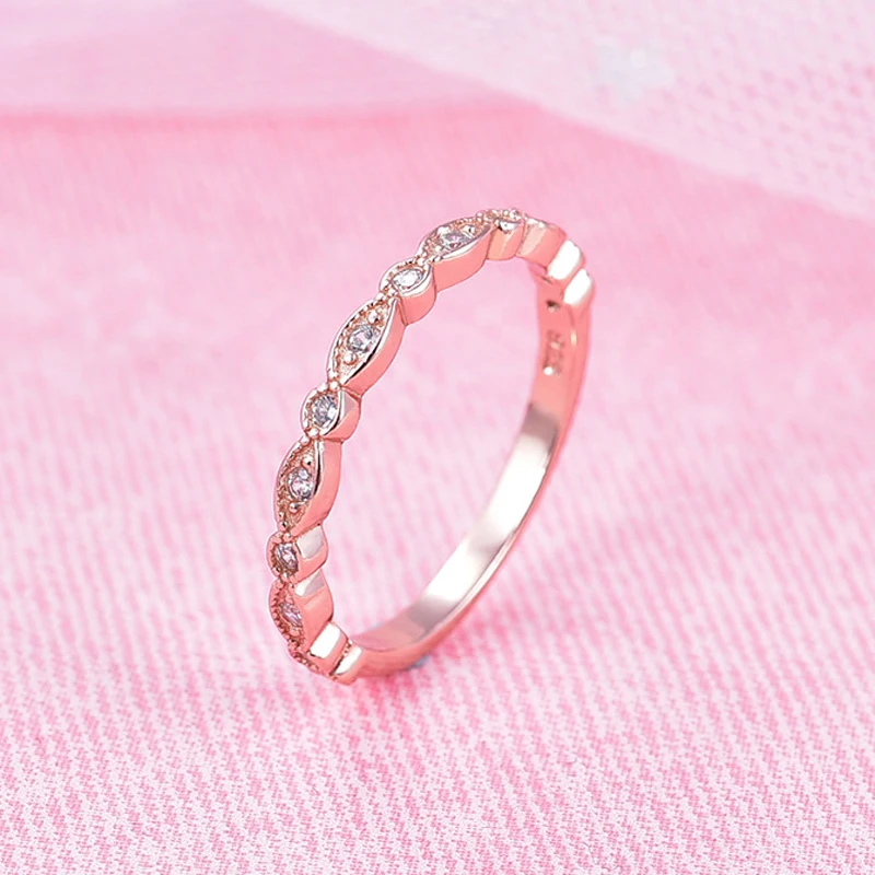 POLIVA Hot Selling Branded Women Jewelry White Gold Plated Fashion Couple Eternity Band 925 Sterling Silver Ring