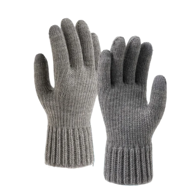 Оптовая продажа, трикотажные зимние теплые перчатки с сенсорным экраном для лыжного велосипеда