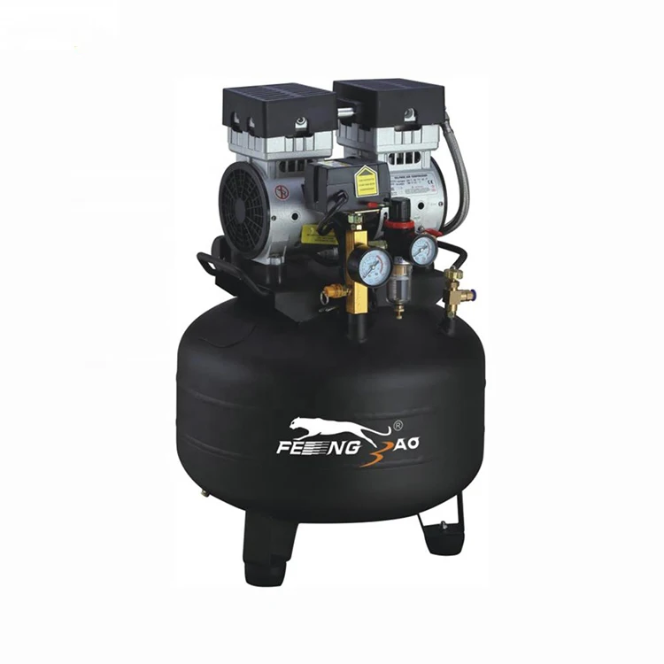 Безмасляный поршневой воздушный компрессор, насос для стоматологии 1Hp 8Bar, бесшумный поршневой воздушный компрессор