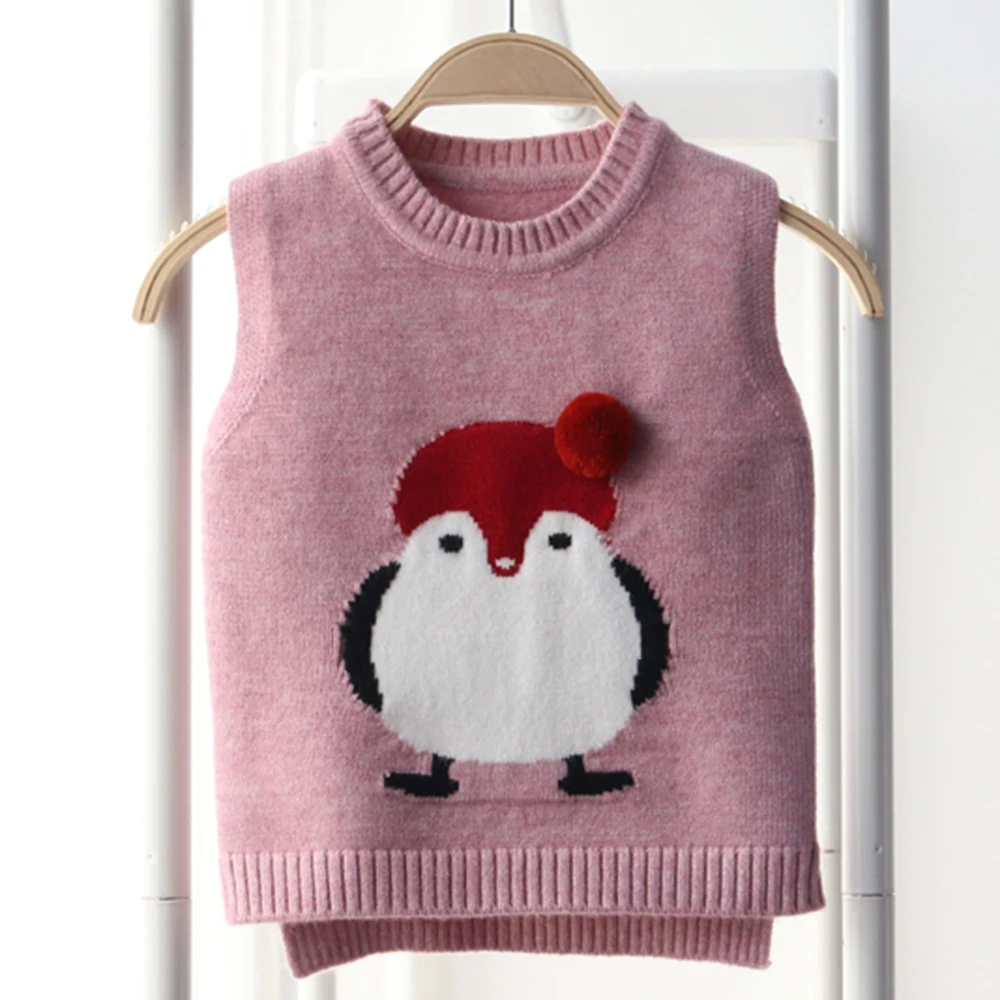 
high quality cartoon pattern knit baby vest sweater outwear waistcoat 