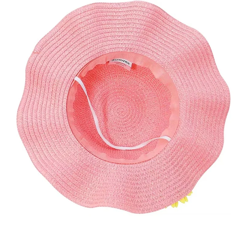 Popular Cute Child Sun Beach Summer Panama Straw Hat With Mini Little Girls Accessories Sombrero Hat