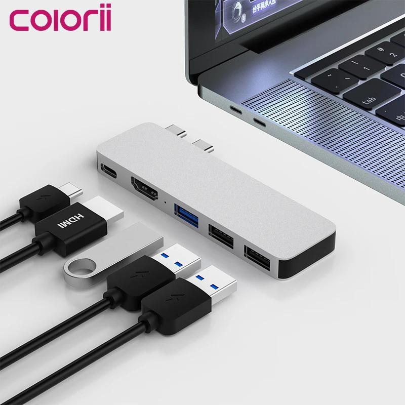  Док-станция USB C Hub Thunderbolt 3 с HDMl Data для MacBook Macbook Pro Air 2020 и новая микросхема