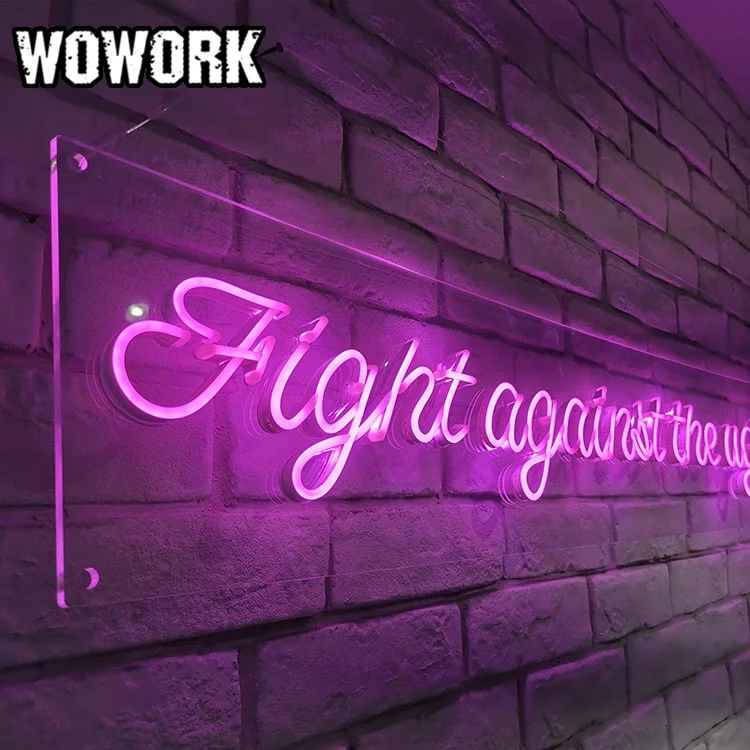WOWORK 3D waterproof led outdoor happy birthday wedding photo props decoration neon light for party supplies