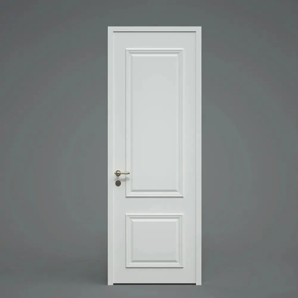 Minimalist Design Style Solid Wood Single Interior Door with Smart Lock