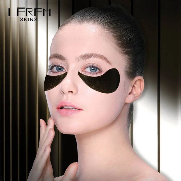 
Privae label remove dark circle patches soothing black pearl Caviar collagen crystal eye mask 
