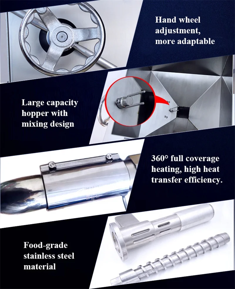 Stainless Steel Oil Press 220V Automatic Olive Peanut Edible Oil Extractor Squeezer Easy Operation Commercial Use