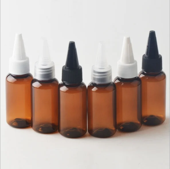 Customize support fast delivery 40ml PET plastic liquid gel Squeeze Dropper Bottle with Twist Top Spout Cap for ink and hair oil