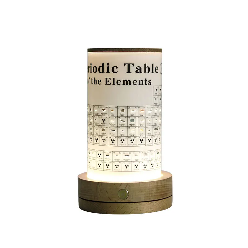 New Design Acrylic Periodic Table With LED Light Chemical Periodic Table Display With Real Elements Table Decoration