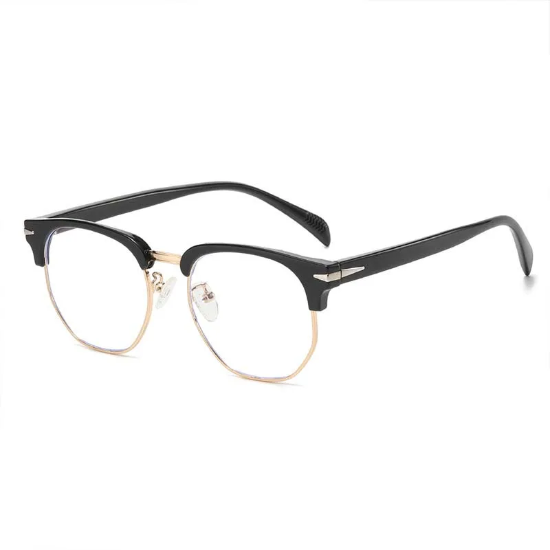 New Fashion Casual Design TR90 Polarized Half Frame Retro Round Sunglasses Anti-blue Glasses Women Sun Glasses For Men 2024