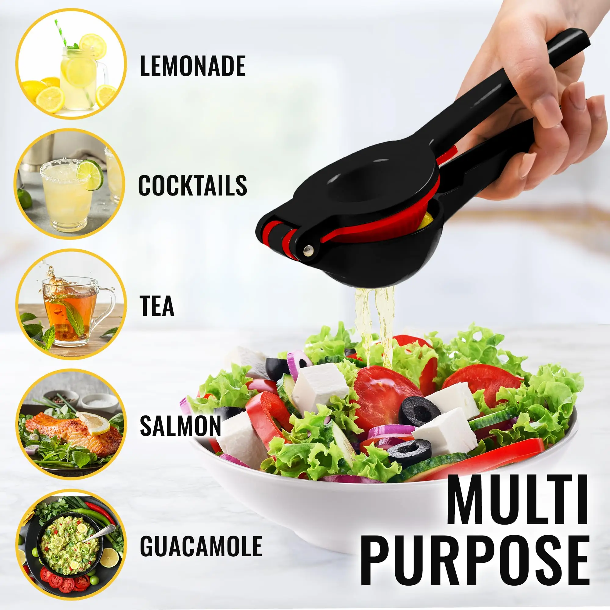 TRES wholesale 2024 new home products 2 in 1 black flat foldable stainless steel manual Hand press lemon squeezer Citrus Juicer