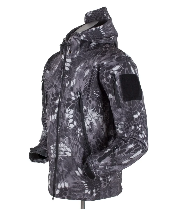 New fashion men autumn winter windproof waterproof breathable warm pockets fleece inner coat long sleeve outdoor jacket