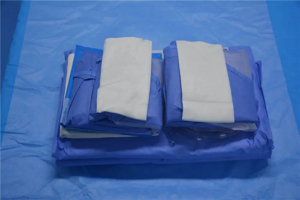 Disposable cesarean pack cesarean drape with fluid collection pouch OEM medical use new born baby hospital products Surgical