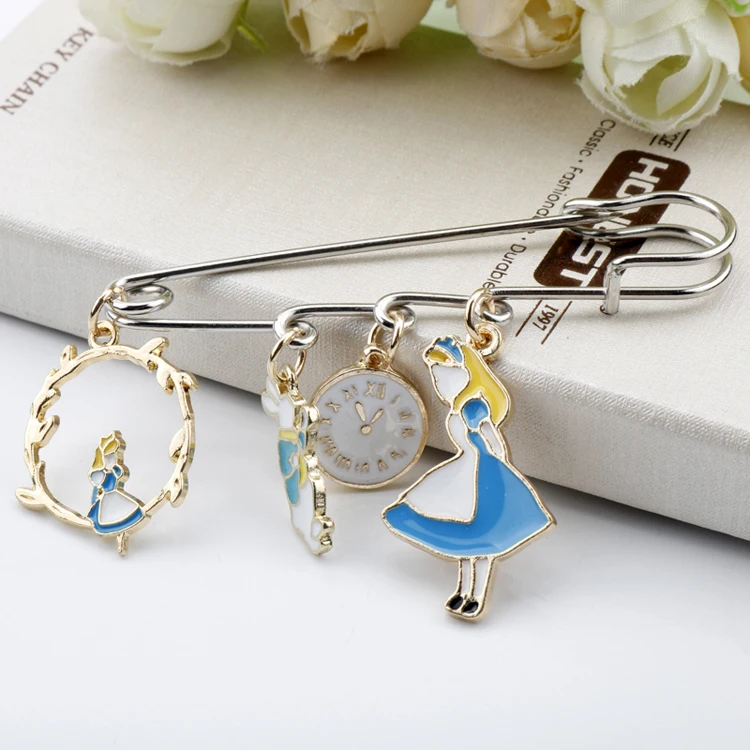 Модная Милая брошь с героями мультфильмов «Алиса» для женщин и девушек украшение