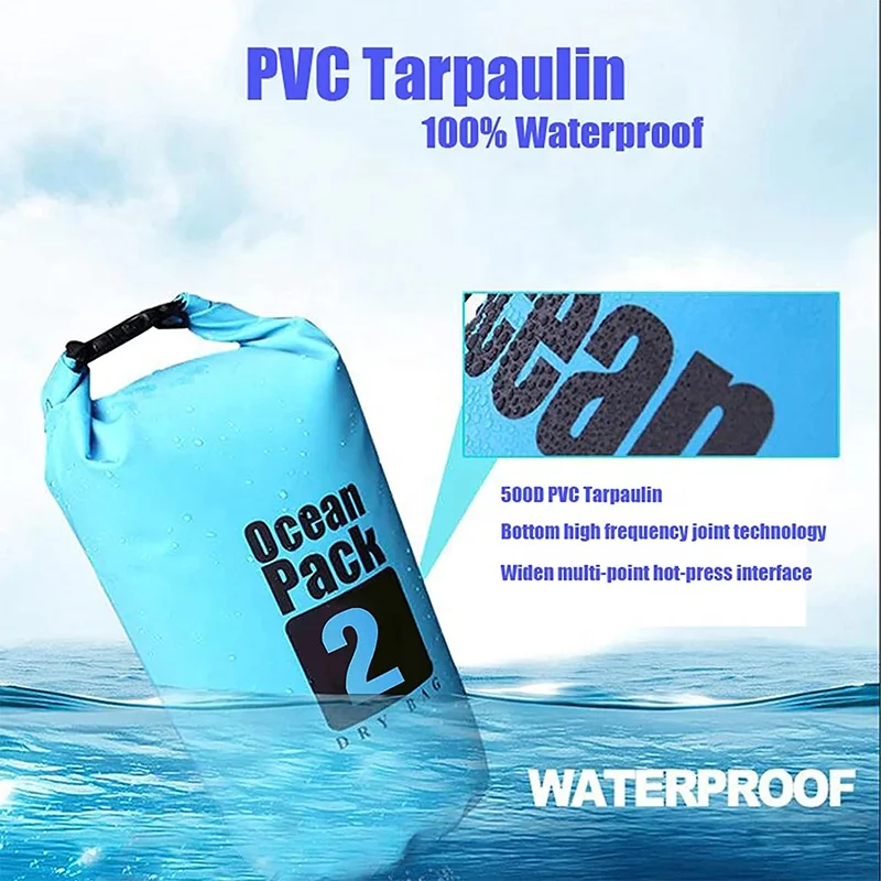 YEFFO  10L Floating PVC IPX6 Waterproof Dry Bag  Ocean Pack for Kayaking, Rafting, Boating