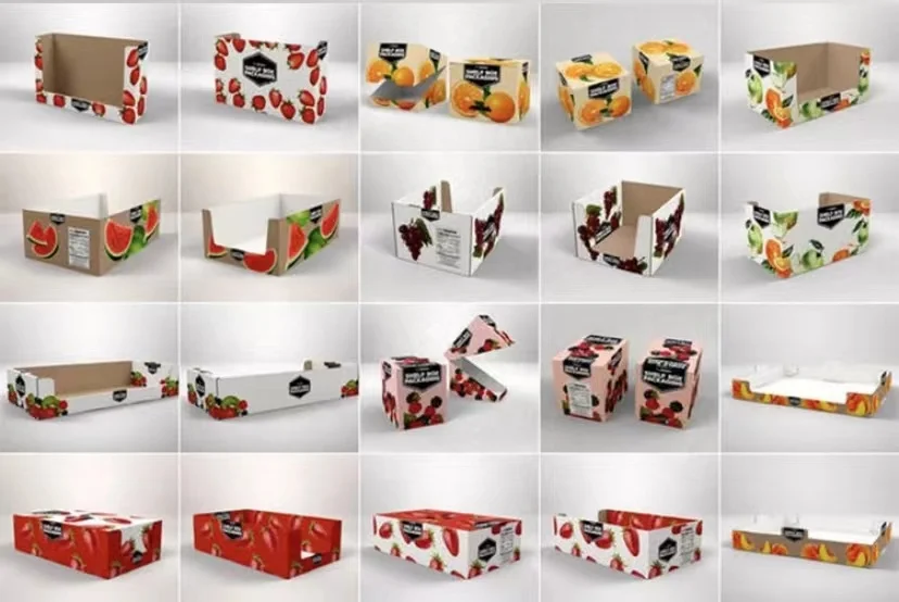 Custom Printing Fruit Vegetable Box Eco-Friendly Recycle Folding Mango Tomatoes Carton Corrugated Paper Packaging Carton Box