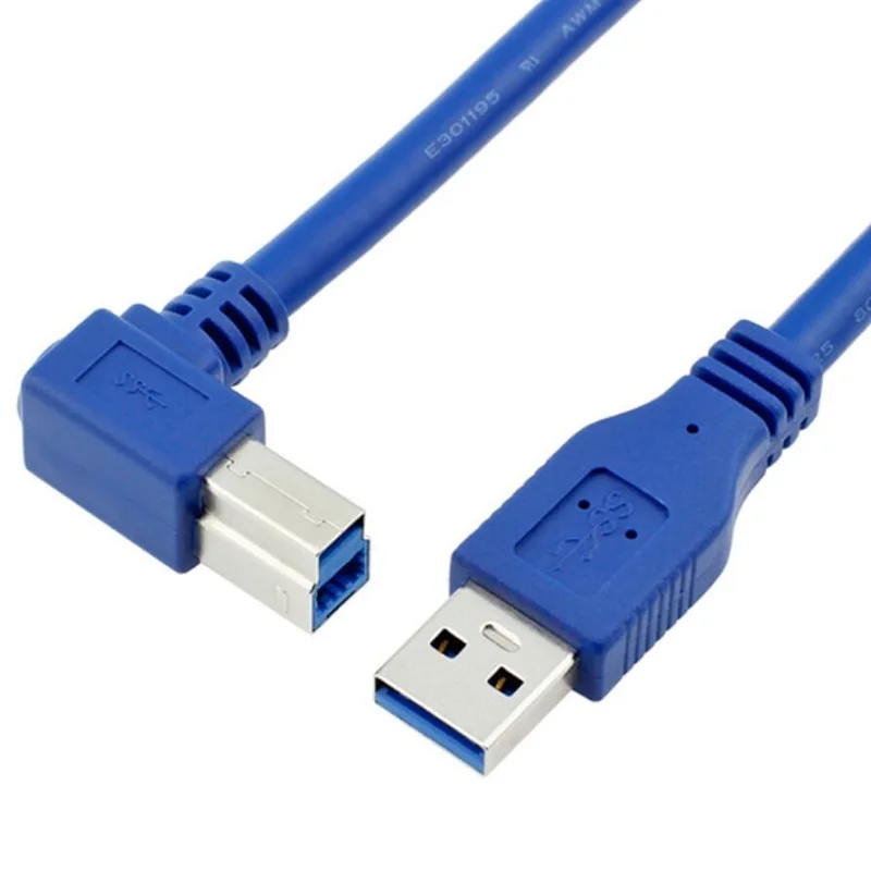 Black blue 90 right corner printer cable 28 corner am to corner bm cable