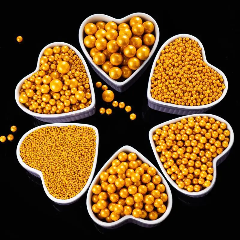 Factory Price Gold Silver Colorful Round Edible Sugar Pearl Sprinkles for Birthday Wedding Cake Decoration Edible Sprinkle Candy