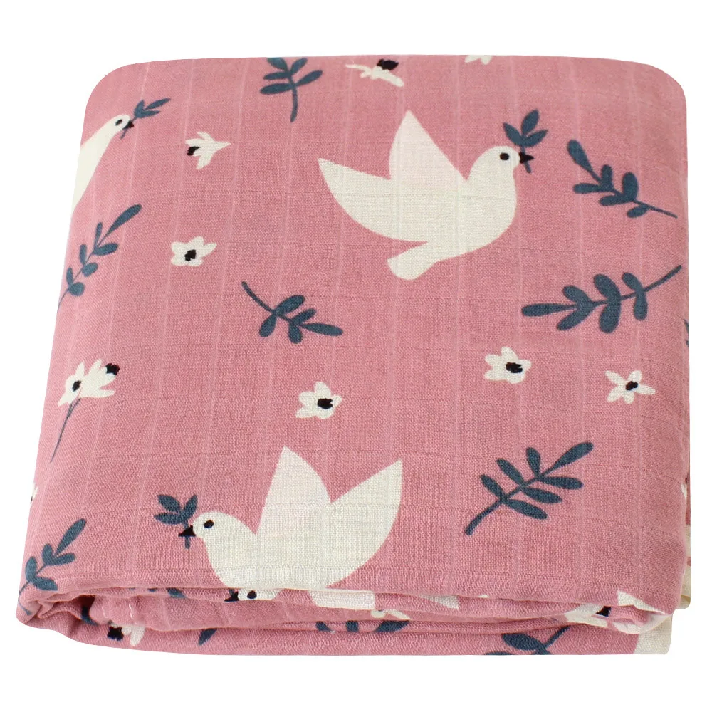 custom print soft baby cotton muslin sheet quilt swaddle blanket