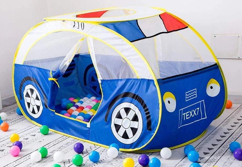 Factory Kids Tent Kiddy Play Foldable Pop Up Police Car Tent Indoor Outdoor Toys Playhouse
