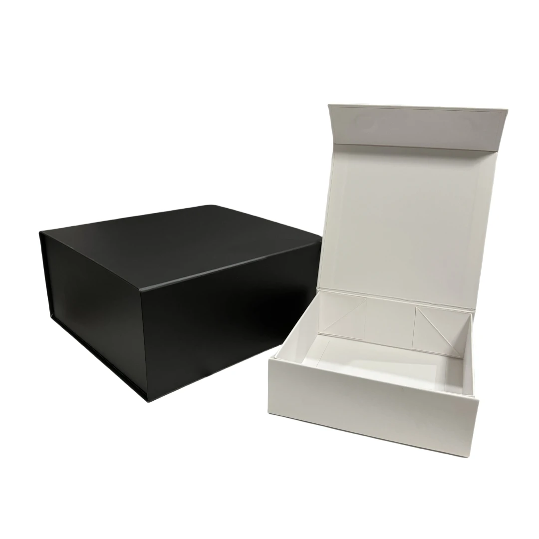 Customize Magnetic Black White Boxes Magnetic Shoe Box Design Luxury Magnet Gift Box  Packaging