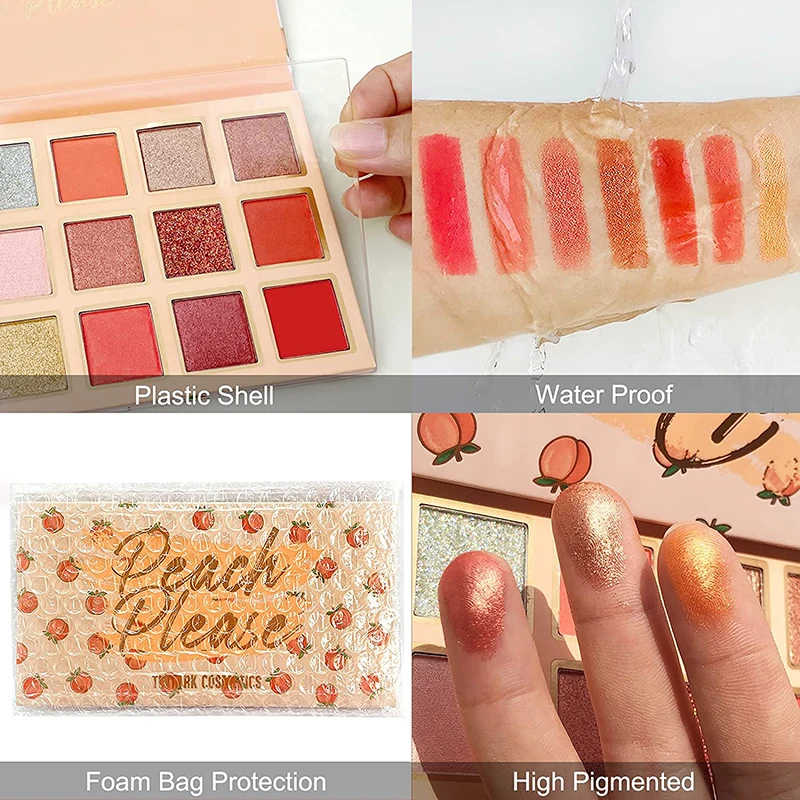 Wanted Distributors High Pigmented 18 Colors Eyeshadow Palette Makeup Glitter Peach Multichrome Eyes Shadow Palette For girls