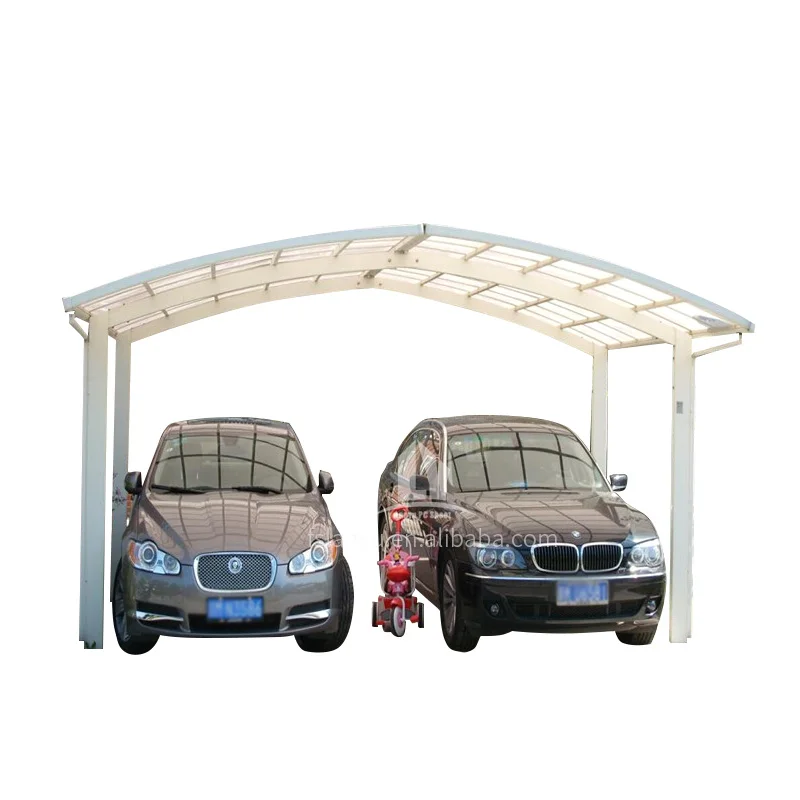 double polycarbonate roof aluminum car shelter car port