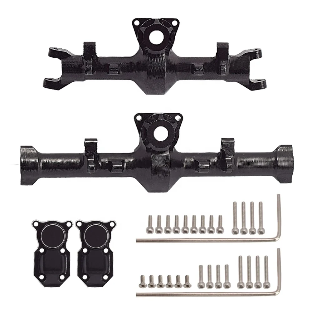 Комплект алюминиевых крышек корпуса передней и задней оси для Axial SCX24 90081 детали