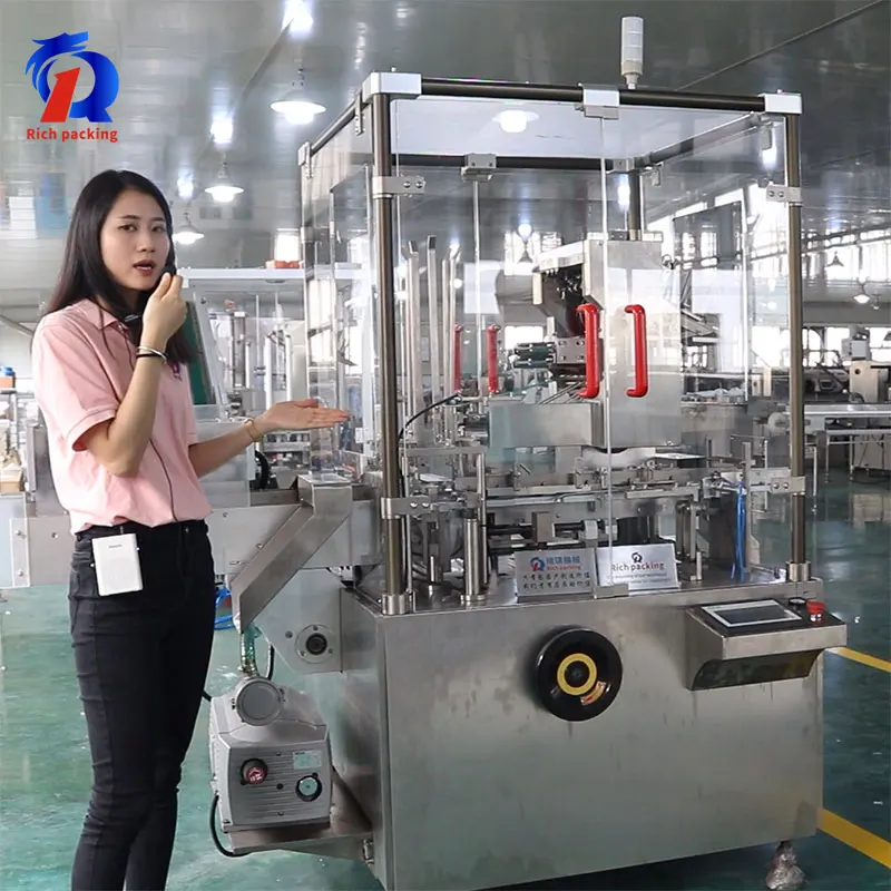 Vertical Hot Glue Pharma Cartoner Medicine Cartoning Machine For Drop Ampoule Vials Syrup Jar