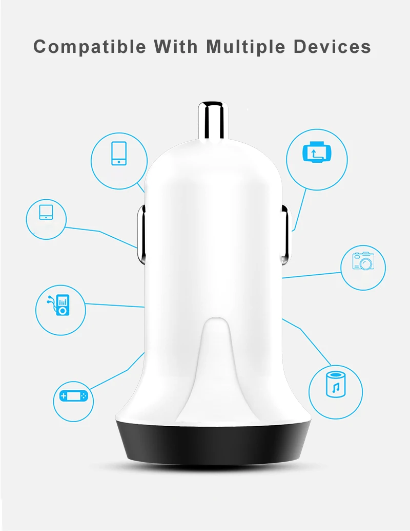 KC KCC Certification 5V 3.1A QC3.0 Dual 2 port 12V Quick Mobile Phone Universal Fast charger Factory Portable USB car charger