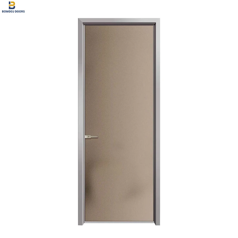 Aluminum bathroom door for houses toilet door interior waterproof  single door leaf latest design by china supplier