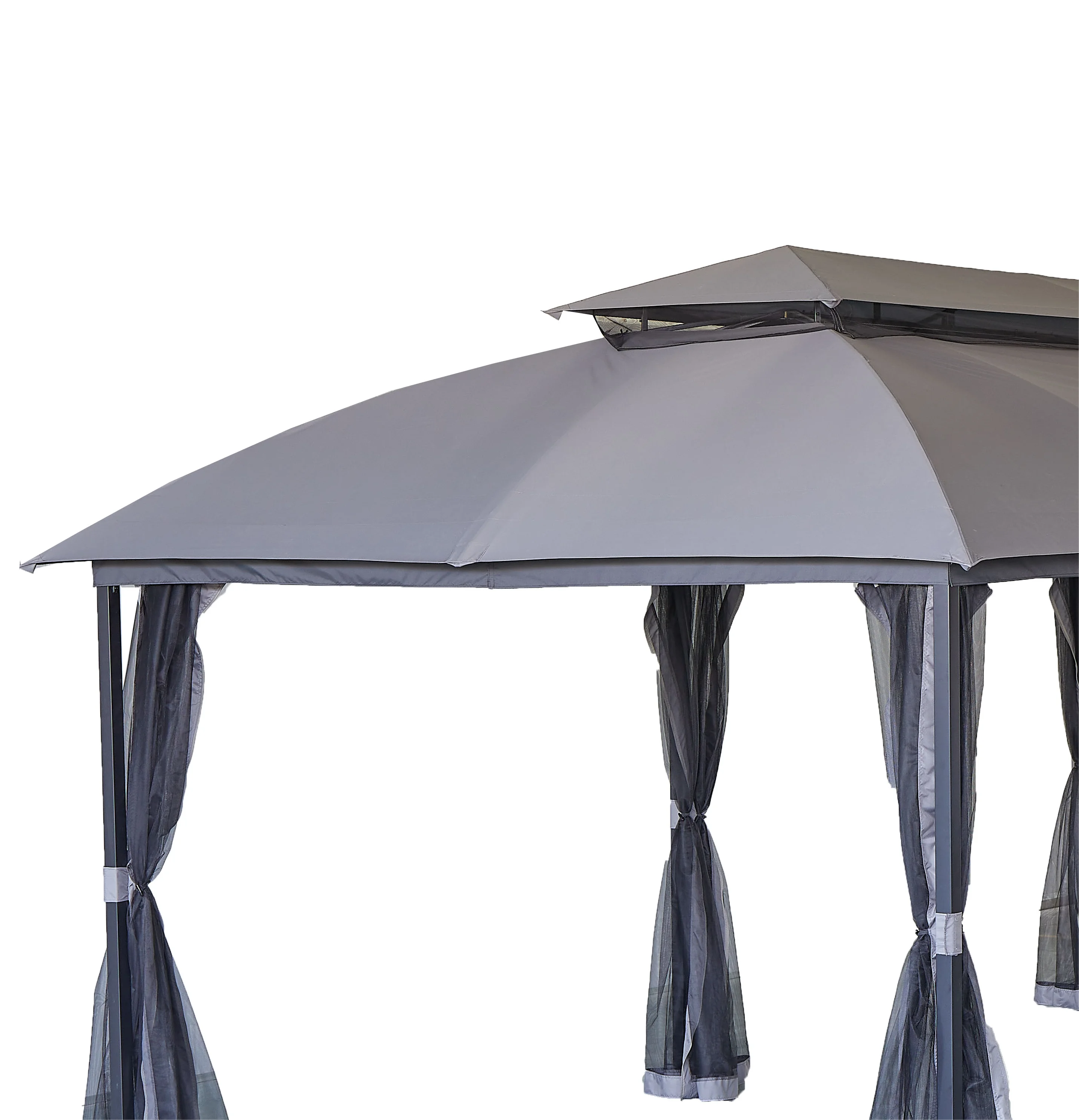 10x16 rectangle soft proof with 2-tier design and netting patio garden wooden aluminum metal gazebos pavilion for sale