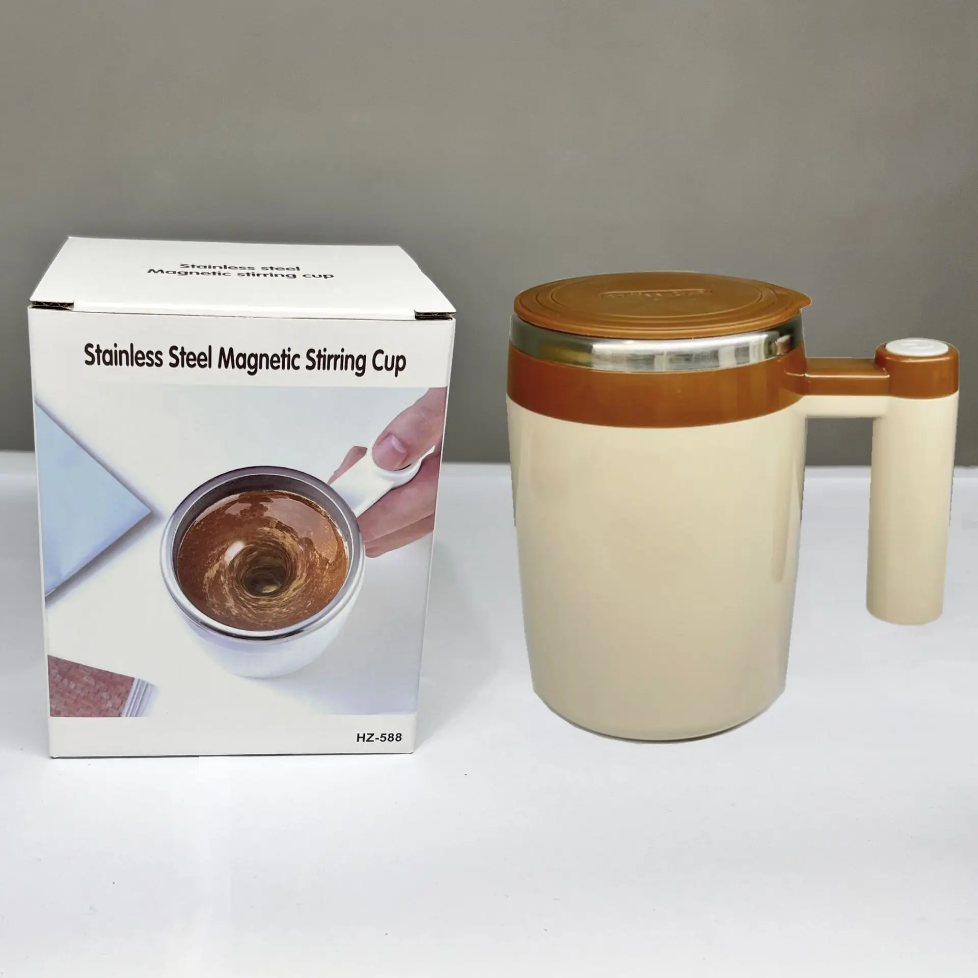 LBB Dropshipping Automatic Magnetic Self Stirring Mixing Coffee Cup Travel Stainless Steel Coffee Mug cup With Lid