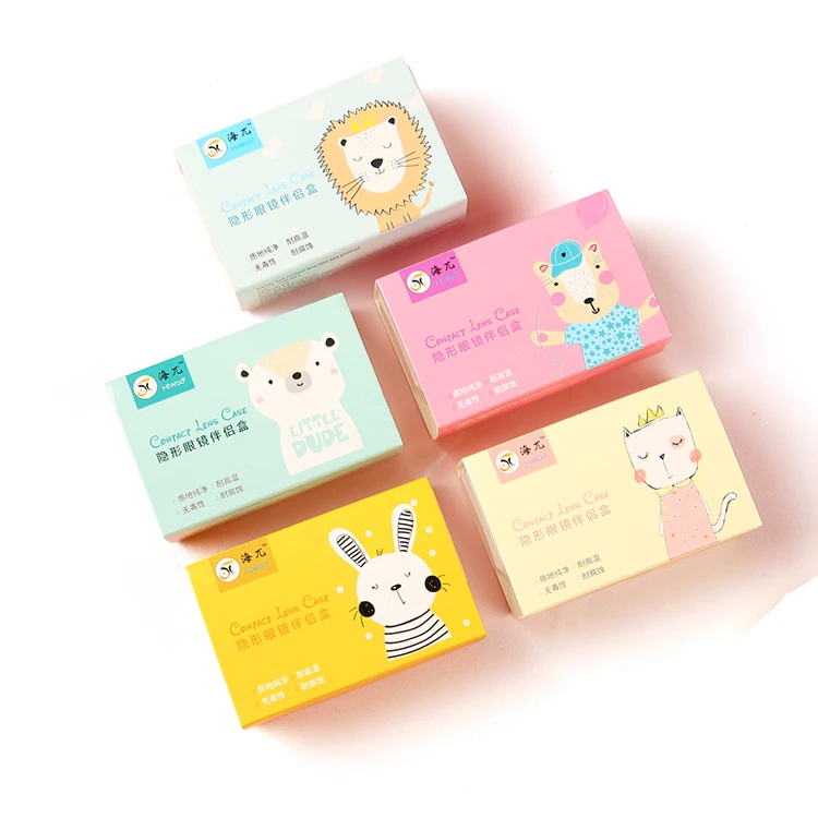 
Customizable Multi Packaging Case ABS Animal Colored Eye Contact Lenses Boxes Display Lens Case 