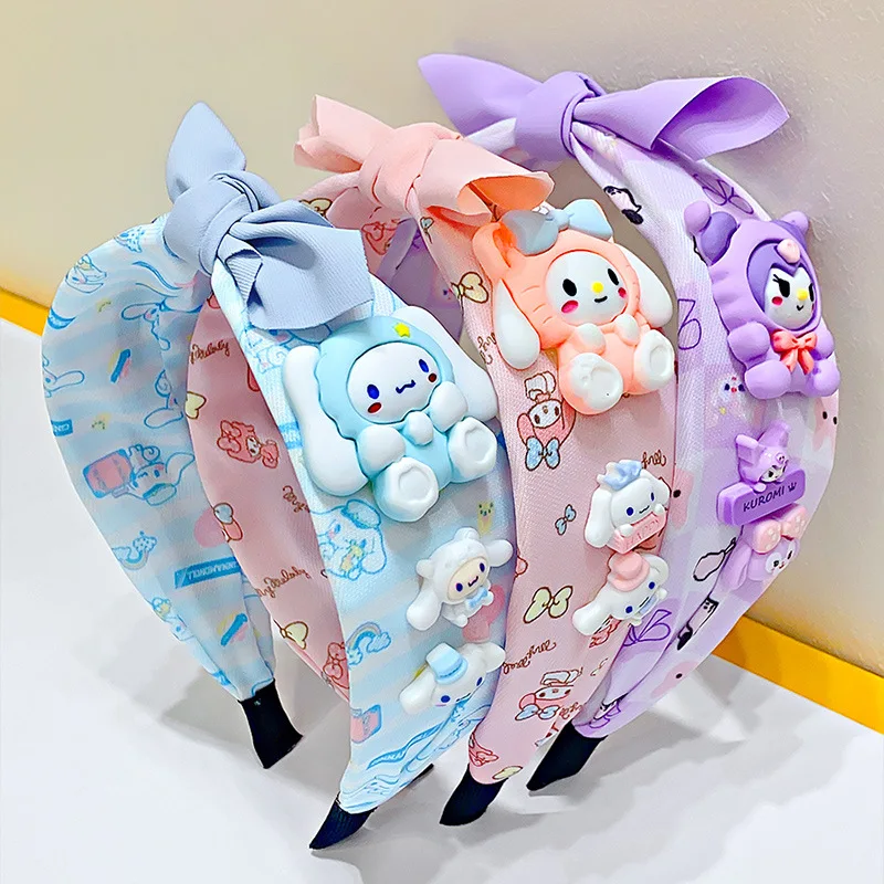 Новое поступление Kawaii Sanrioed Детская повязка на голову Kuromi My melody Cinnamoroll аниме заколка для волос девочек аксессуары подарки