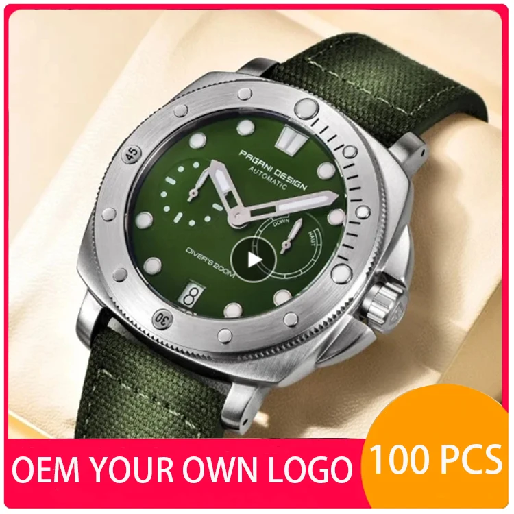 Custom Your Own Logo Pagani Design 1767 Pd Automatic Mechanical Luxury Sapphire Glass Waterproof Stainless Steel Watch For Men