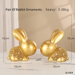 new trendy items unique house hold item living room homedecoration modern golden luxury diamond-studded resin 3D golden pair of